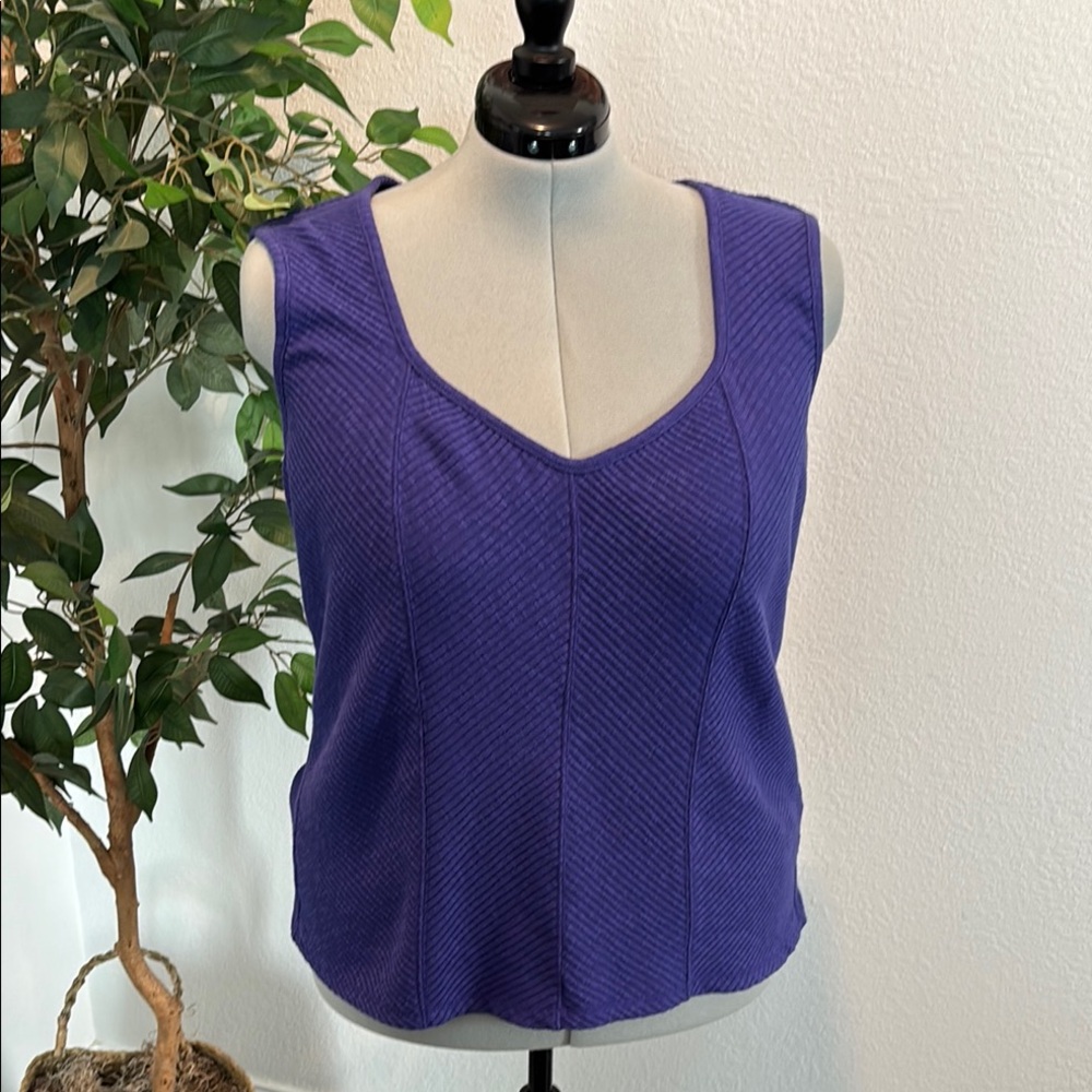 Maurices Fitted Purple Sleeveless Tank Top